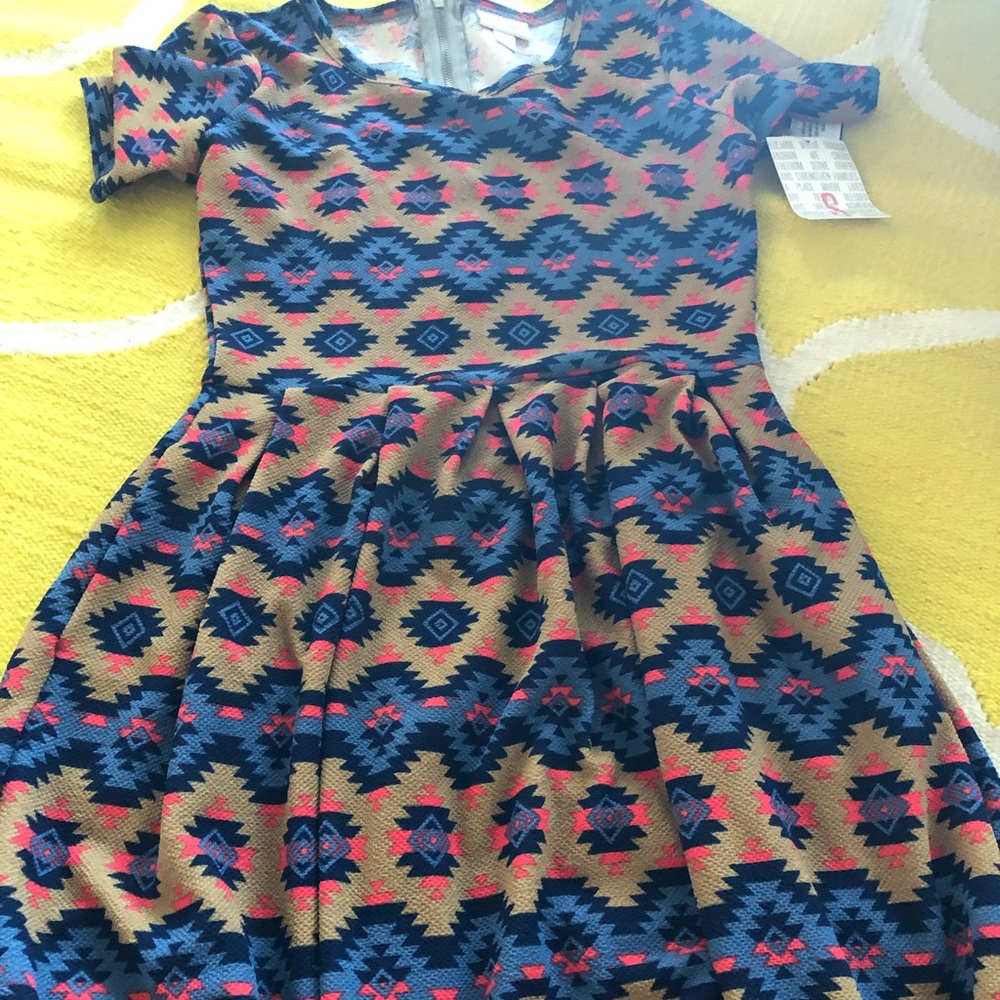 Tan/blue/pink Aztec Amelia